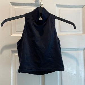 Black dance costume halter top adult small